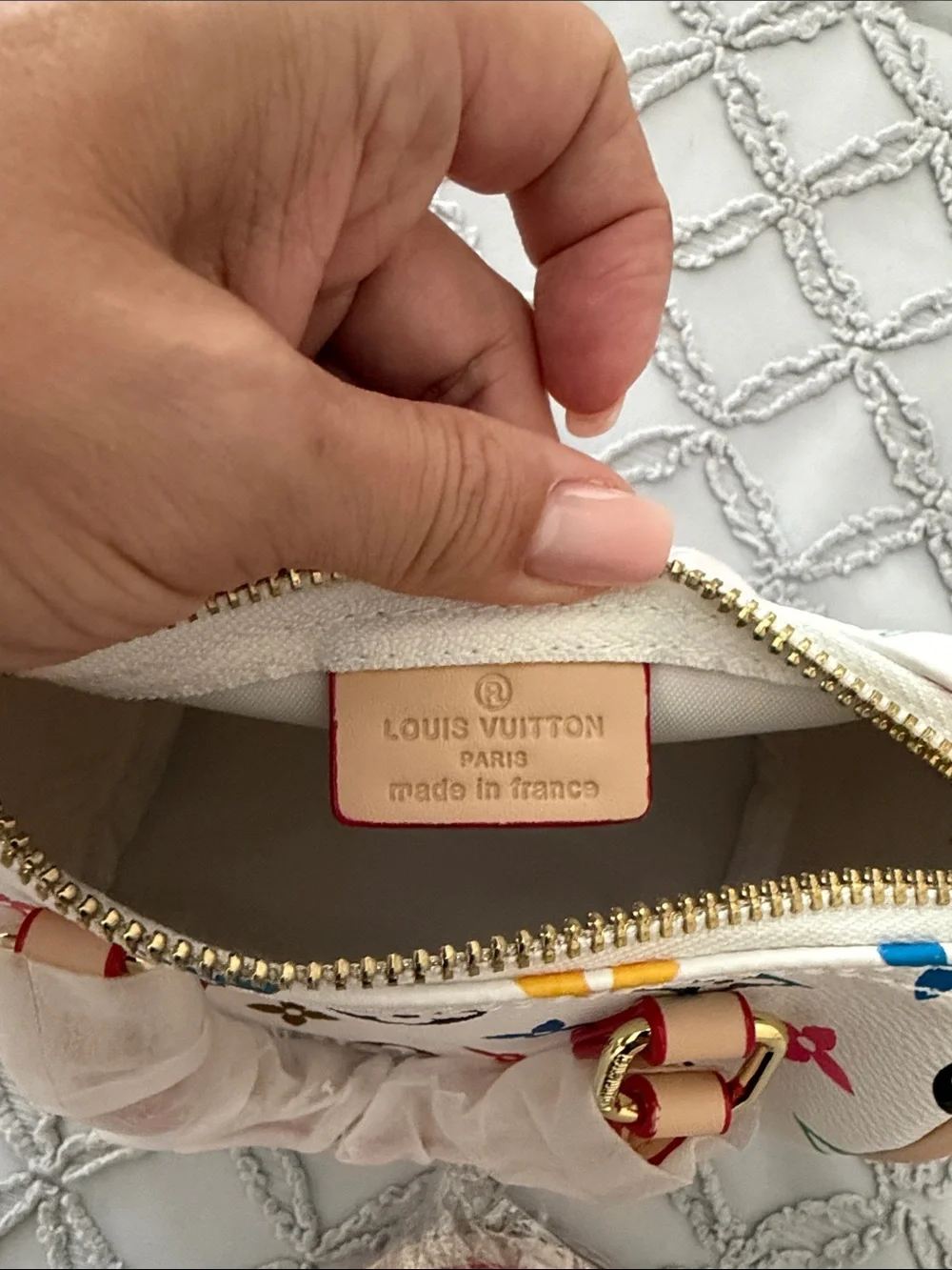 Louis Vuitton White Multicolor Monogram Satchel